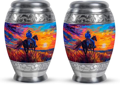 Cowboy Urn for Human Ashes - Cremation Urn for Dad and Adults (10 Inch, Pack of 1) in Saudi Arabia