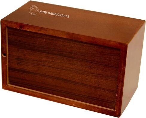 Wooden Cremation Urns for Human Ashes Adult Large (9" x 5.5" x 5", 180 Cu/in) – Handcrafted Hardwood Memorial Box with Cross – Maroon Funeral Burial Urn in Saudi Arabia