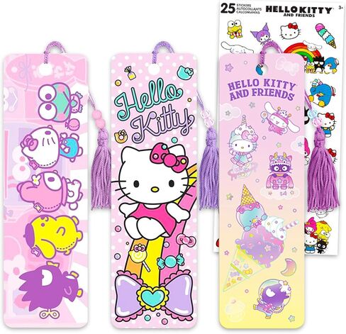 Hello Kitty and Friends Bookmark Set - Bundle with 3 Sanrio Bookmarks Featuring My Melody, Cinnamoroll, Badtz Maru, More Plus Stickers | Hello Kitty School Supplies for Girls Kids Women in Saudi Arabia
