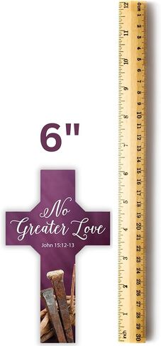 Needzo Lent المرجعية وبطاقة الصلاة، صليب لا حب أكبر، مادة البطاقات، هدايا دينية، 6 بوصات (عبوة من 10) in Kuwait