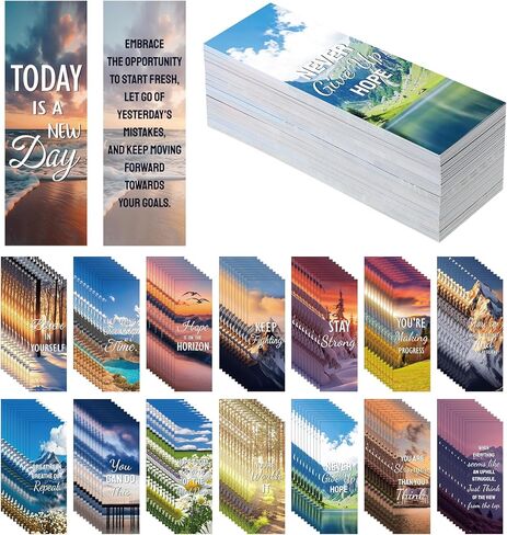150 Pcs Motivational Affirmation Bookmarks Bulk Sobriety Recovery Encouragement Landscape Bookmarks 2 x 6'' Inspirational Positive Quotes Gift for Addiction Recovery Men Women in Saudi Arabia
