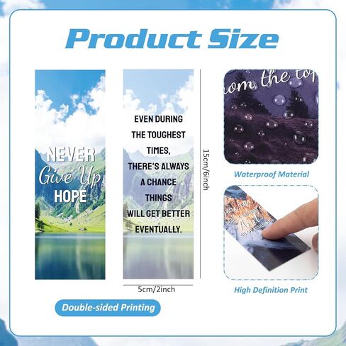 150 Pcs Motivational Affirmation Bookmarks Bulk Sobriety Recovery Encouragement Landscape Bookmarks 2 x 6'' Inspirational Positive Quotes Gift for Addiction Recovery Men Women in Saudi Arabia