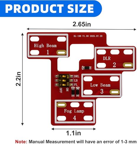 Light Module 6 High Mod ＆ 8 High Mod For Gm Low Beams DRL Fog Lights Stay On with High Beams, For 2003-2007 Chevy Silverado & Sierra 1500/2500/3500 Classic（Red） in Kuwait