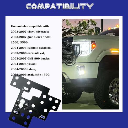 Light Module 6 High Mod for Gm Compatible With Gmc Chevy Silverado Sierra 1500 2500 3500 Classic 2003-2007 Fog Lights Low Beams And High Beams Lamp On Simultaneously in Kuwait