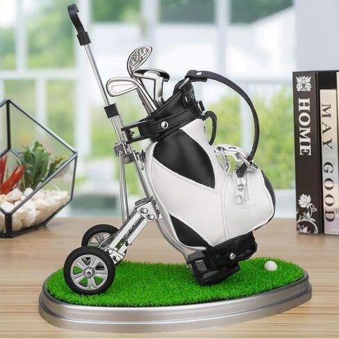 10L0L Gift for Men, Golf Pen Holder Desk Accessories for Golfers, 3 Club Pens Mini Gold Bag Office Decor, Funny Stocking Stuffers on Birthday, Christmas, Fathers Day (Golf Bag) in Saudi Arabia
