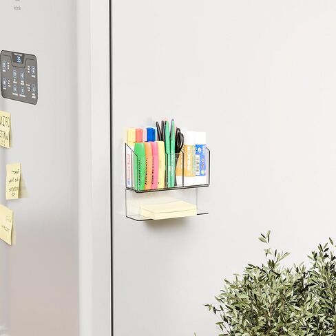 Yieach حامل علامة المسح الجاف المغناطيسي الشفاف للسبورة البيضاء، حامل علامة معرض مغناطيسي غير قابل للانزلاق وكأس مغناطيسي لعلامات المسح الجاف، حامل قلم رصاص أكريليك للخزانة، الفصل الدراسي، اللوحة البيضاء، المكتب in Kuwait