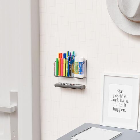 Yieach حامل علامة المسح الجاف المغناطيسي الشفاف للسبورة البيضاء، حامل علامة معرض مغناطيسي غير قابل للانزلاق وكأس مغناطيسي لعلامات المسح الجاف، حامل قلم رصاص أكريليك للخزانة، الفصل الدراسي، اللوحة البيضاء، المكتب in Kuwait