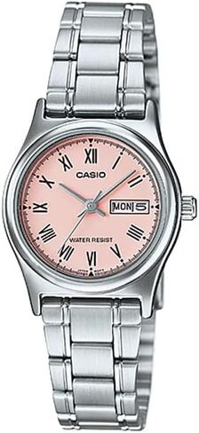 Casio LTP-V006D-4B Women's Standard Stainless Steel Roman Pink Dial Date Watch in Saudi Arabia