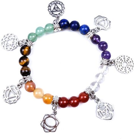 7 Chakra Healing Bracelet with Natural stones for Energy Healing & Balance, Stretch Beaded Jewelry for Energy Balance, Meditation, Yoga, Gift for Women in Saudi Arabia