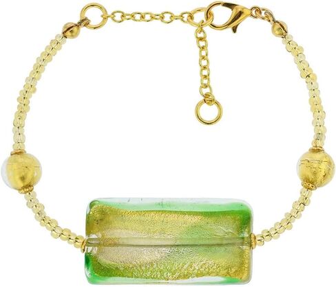 Glass Of Venice Murano Glass Royal Green Block Bracelet in Saudi Arabia