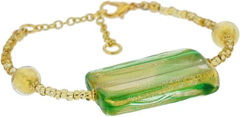 Glass Of Venice Murano Glass Royal Green Block Bracelet in Saudi Arabia