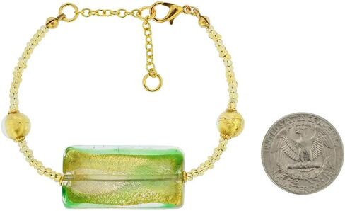 Glass Of Venice Murano Glass Royal Green Block Bracelet in Saudi Arabia