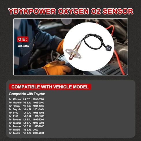 02 مستشعر متوافق مع Toyota لـ 4Runner 1996-2000، لـ Sequoia 2001-2004، لـ T100 1995-1998، لـ Tacoma 1995-2000، لـ Tundra 2000-2004، مستشعر O2 الأكسجين 234-4162 حزمة من 2 in Saudi Arabia