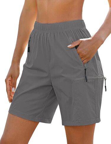 luvamia Hiking Shorts for Women Cargo Pull On Elastic Waist Lightweight Quick Dry Summer Sport Golf 7 Inch Inseam Shorts in Saudi Arabia
