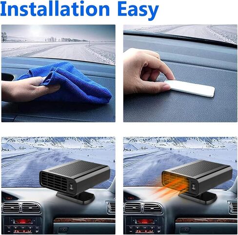 Portable Car Heater 12V 150W – 2-in-1 Cold and Hot Air Defroster with 360-Degree Base Rotation, Fast Heating Fan for Windshield Defogging, Plug-in Auto Heater for Winter Driving in Kuwait