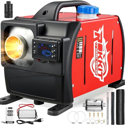 [إصدار 2026] سخان ديزل 8 كيلو وات، 110 فولت/12 فولت الكل في واحد سخان هواء ديزل محمول مع شاشة ترموستات LCD وجهاز تحكم عن بعد للشاحنات ومقطورة السيارة والقارب والمنزل المتنقل (8 كيلو وات) in Kuwait