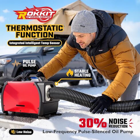 [إصدار 2026] سخان ديزل 8 كيلو وات، 110 فولت/12 فولت الكل في واحد سخان هواء ديزل محمول مع شاشة ترموستات LCD وجهاز تحكم عن بعد للشاحنات ومقطورة السيارة والقارب والمنزل المتنقل (8 كيلو وات) in Kuwait