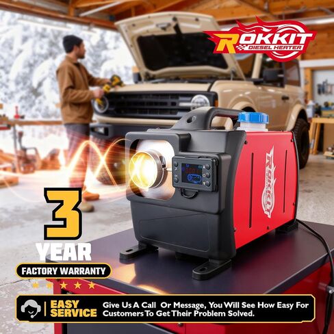 [إصدار 2026] سخان ديزل 8 كيلو وات، 110 فولت/12 فولت الكل في واحد سخان هواء ديزل محمول مع شاشة ترموستات LCD وجهاز تحكم عن بعد للشاحنات ومقطورة السيارة والقارب والمنزل المتنقل (8 كيلو وات) in Kuwait