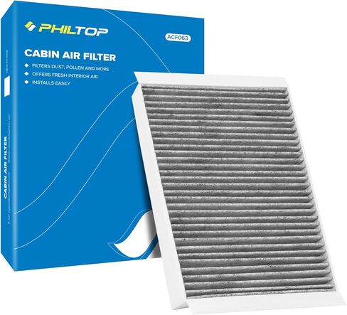 PHILTOP Cabin Air Filter, Replacement for CF10218, Mazda3 (2004-2009), Mazda5 (2006-2010, 2012-2017), Premium ACF048 Cabin Filter with Activated Carbon Clean Airflow, Filter Up Dust Pollen in Saudi Arabia