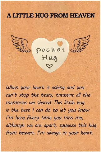 Pocket Hug from Heaven, Memorial Token Gift for Loss of Someone, Thinking of You Keepsake Keychain with Card in Saudi Arabia