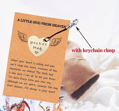 عناق الجيب من السماء، هدية رمزية تذكارية لفقدان شخص ما، التفكير في سلسلة مفاتيح تذكارية مع بطاقة in Kuwait