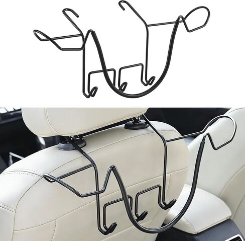 Cowboy Hat Holder Rack for Truck Car Western Hat Organizer Accessories for Men Gifts Automotive Seat Back Storage Hanger with Hooks for Baseball Cap Hard Hat Suitable for Wide Brim(Below 5 inches) in Kuwait