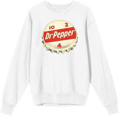 سترة Bioworld Dr Pepper Bottle ذات رقبة دائرية وأكمام طويلة بيضاء للبالغين in Saudi Arabia