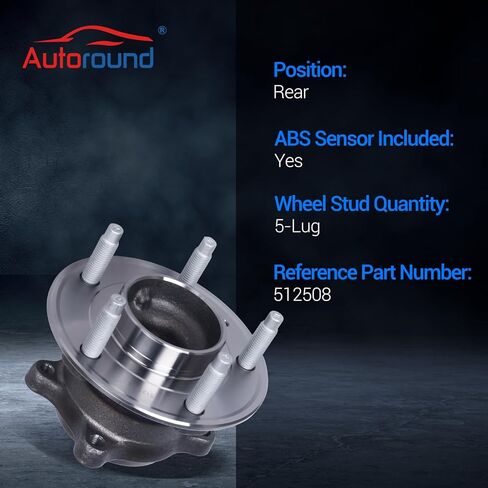 Autoround 512508 محمل العجلات الخلفية ومجموعة المحور متوافقة مع Chevy Cruze 2014-2015، Volt 2013-2015، Buick Verano 2014-2017، 5 العروات مع ABS in Saudi Arabia