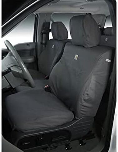 أغطية مقاعد مخصصة من Covercraft Carhartt SeatSaver | يناسب سيارة فورد رينجر كرو كاب 2019-2023 | مقاعد دلو في الصف الأول، حصى من نسيج البط in Saudi Arabia