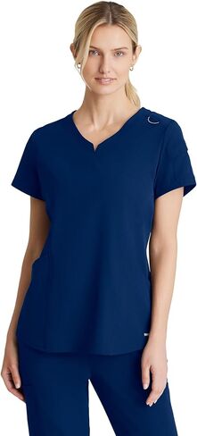 BARCO Skechers Vitality Aura Scrub Top for Women - Curved V-Neck Medical Top, 3 Pockets, 4-Way Stretch Women's Scrub Top in Kuwait