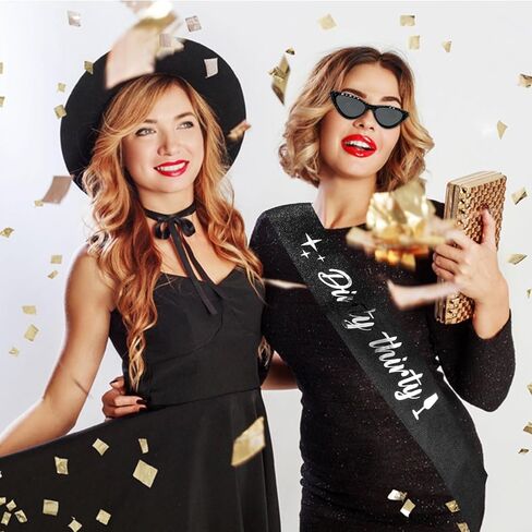 CUBACO 30 Birthday Decorations for Women, 30th Birthday Decorations for Her Gifts for 30 Year Old Woman Dirty 30 Sunglasses and Sash Party Accessories Favors Supplies for Women in Kuwait