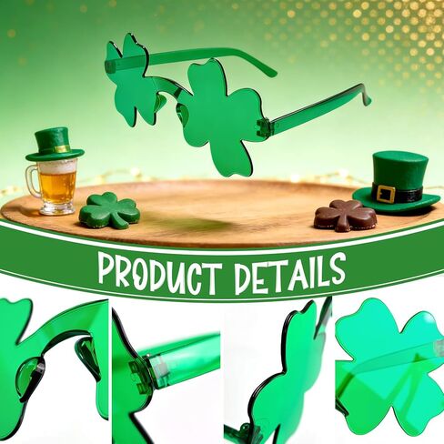 FR St. Patrick’s Day Shamrock Sunglasses Irish Leaves Green Leprechaun Costume Glasses St. Patrick’s Party Decorations in Saudi Arabia