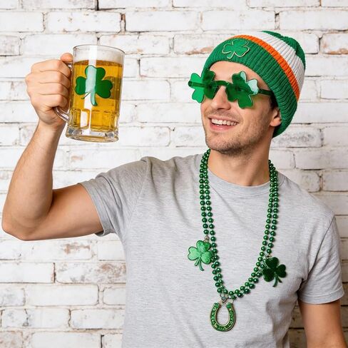 FR St. Patrick’s Day Shamrock Sunglasses Irish Leaves Green Leprechaun Costume Glasses St. Patrick’s Party Decorations in Saudi Arabia