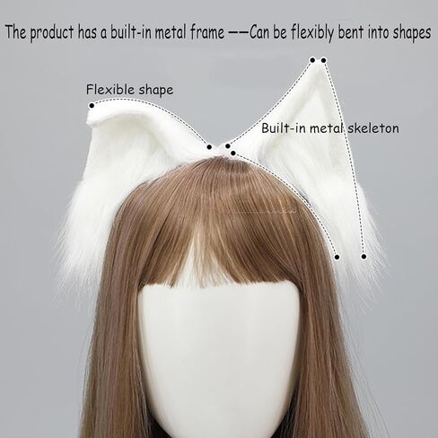 Valpeak Fox Ears and Tail Set Furry Cat Ear Wolf Tail Cosplay Costume Over 1 Years Old in Kuwait
