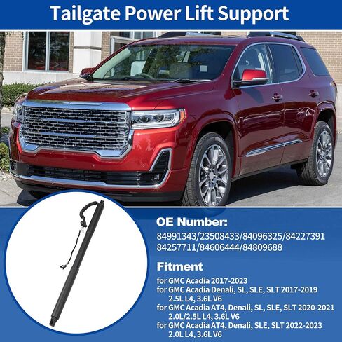 دعم رفع الطاقة للباب الخلفي الأيسر الأيمن لسيارة GMC Acadia 2017-2023 فتحة الباب الخلفي للصدمات رقم 84991343/23508433 مشغل باب رفع الطاقة الكهربائي، زوج واحد in Kuwait