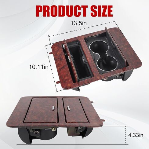 Woodgrain Center Console Cup Holder Storage Compatible with 2007-2014 Chevy Silverado/GMC Sierra/Cadillac Escalade Full Size GM Trucks Replaces for 23164631 in Kuwait