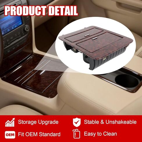 Woodgrain Center Console Cup Holder Storage Compatible with 2007-2014 Chevy Silverado/GMC Sierra/Cadillac Escalade Full Size GM Trucks Replaces for 23164631 in Kuwait