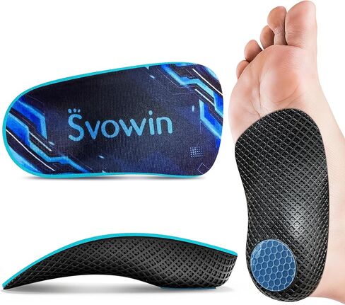 نعل داخلي داعم لالتهاب اللفافة الأخمصية للرجال والنساء، حشوة تقويم العظام تخفف القدم المسطحة، 3/4 حشوة تخفف آلام القدم، حذاء عمل واقف طوال اليوم (متوسط ​​(الرجال 6.5-8.5 / النساء 7.5-9.5)) in Kuwait