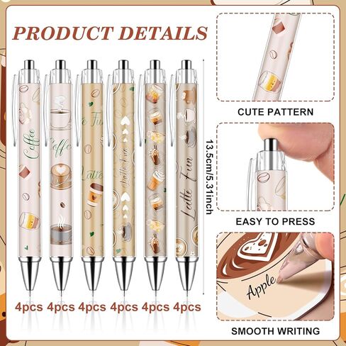 48Pcs Coffee Cup Sticky Notes Self-Stick Memo Pads Notepads&Black Ink Cute Ballpoint Pen Coffee Lovers Themed Supplies Gifts for School Office Teacher Student Employee Class Reward in Kuwait