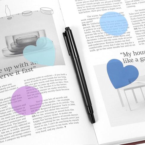 Transparent Sticky Notes Heart & Round Translucent Sticky Notes Colorful Page Flags Stickers Waterproof Index Sticker Self-Stick Book Tabs Clear Book Markers 320 Sheets in Kuwait
