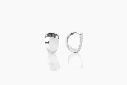| Hypoallergenic Earrings | Titanium Offshore April Huggie Earrings | Chain and Crystal Detail, Silver Finish |Titanium Huggie Earrings | Gold Huggie for Women, Sensitive Ears, Earring Set in Saudi Arabia