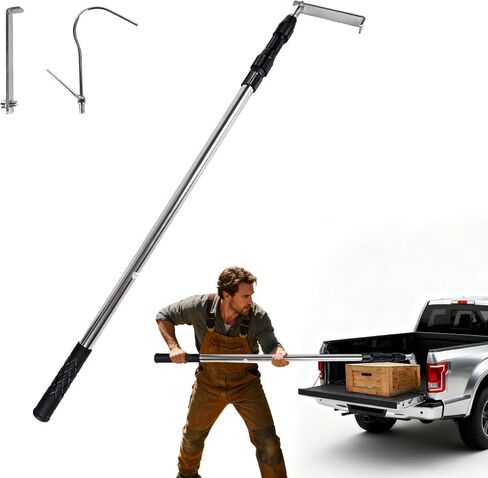 أداة Grabber Reacher، أداة التقاط Reacher Grabber بطول 6.3 قدم لشاحنات الالتقاط الثقيلة والإكسسوارات والمزيد من عمود التلسكوب مع خطافين - أسود in Saudi Arabia
