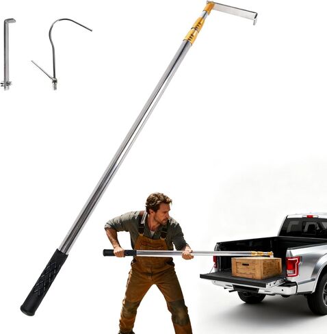 أداة Grabber Reacher، أداة التقاط Reacher Grabber بطول 6.3 قدم لشاحنات الالتقاط الثقيلة والإكسسوارات والمزيد من عمود التلسكوب مع خطافين - أسود in Kuwait