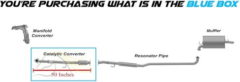 Northeastern Exhaust | Stainless Steel EPA-Approved Catalytic Flex Pipe Compatible for Toyota Camry 1997-2001 2.2L | Free Gaskets, Hanger and Bolts & Nuts Included | Automotive Replacement Part in Saudi Arabia