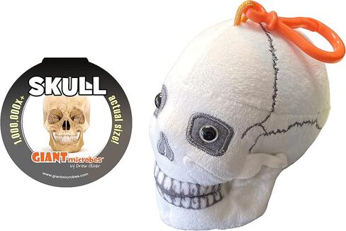 GIANTmicrobes Skull Plush Keychain, Skull Stuffed Animal, Anatomical Skull Gift, Halloween Skull Decor, Anatomy Skull, Human Skull Model Plushie, Skull Anatomy Model, Skull Pillow, Skull Toy in Saudi Arabia