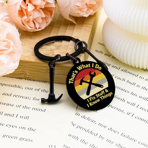 Maintenance Appreciation Gifts Mechanic Gifts for Men Birthday Christmas Father's Day Gift for Mechanics Engineer Handyman Carpenter Dad Grandpa - I Fix Stuff and I Know Things Keychain in Saudi Arabia