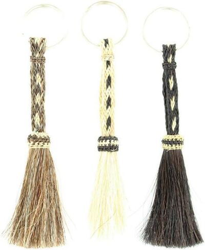 M&F Western Horse Hair Key Ring - 3 Strand, Brown in Saudi Arabia