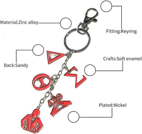 Delta Sigma Theta Adult Durable Metal Key Keeper, Mascot Charm & Letter Key Ring with Self-Locking Metal Gate Clip for for Men Women in Kuwait