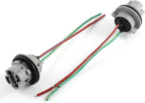 T20 W21W 7440 LED Bulb Socket Car Light Wire Durable Plastic Gray (Set of 2) in Saudi Arabia