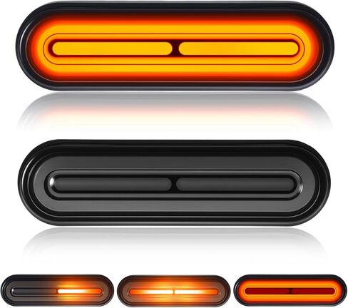 Lewtemi 2 Pcs 5'' Motorcycle LED 2 Color Tail Light 12V-80V Universal Scooter Brake Safety Tail Light with Amber Turn Signals, Waterproof, for Dirt Bike Atv Bike Truck Trailer Golf Cart in Saudi Arabia